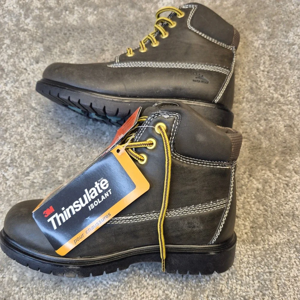 NEW Deer Stags MAK2 Kids Insulated Work Boots Dark Grey Brown Size 2M‎